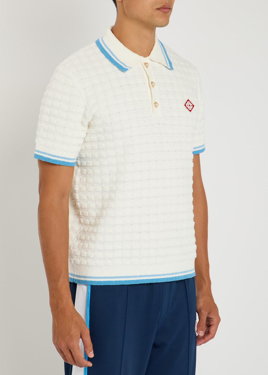 Casablanca White Shirt With Classic Collar And Chest Logo Patch In Cotton Man In White