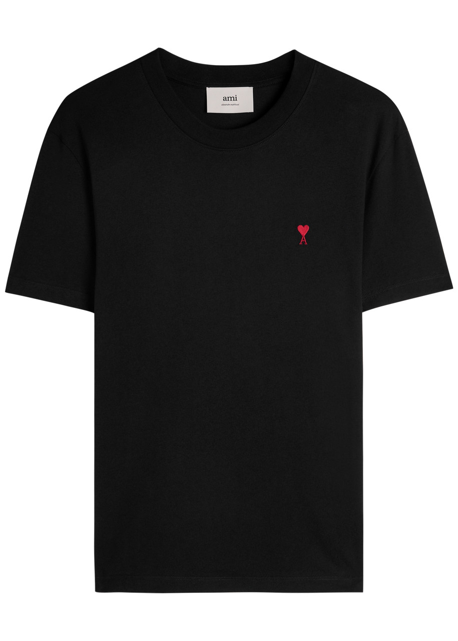 Ami Alexandre Mattiussi Ami Paris Ami De Coeur Organic Cotton T-shirt In Black