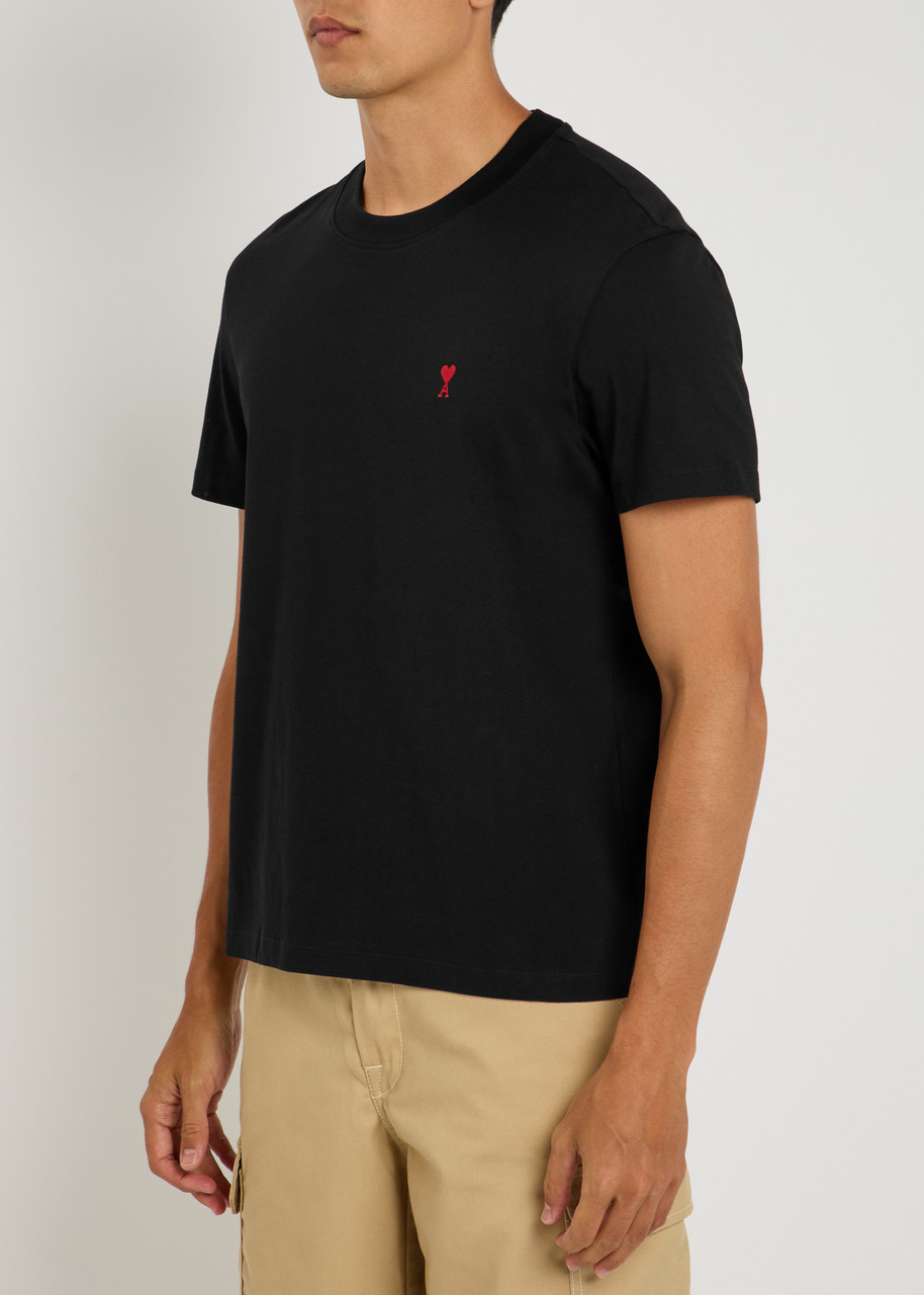 Ami Alexandre Mattiussi Ami Paris Ami De Coeur Organic Cotton T-shirt In Black