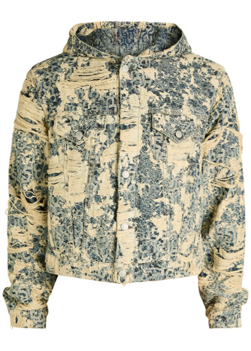 ACNE STUDIOS Hooded distressed denim jacket | Harvey Nichols