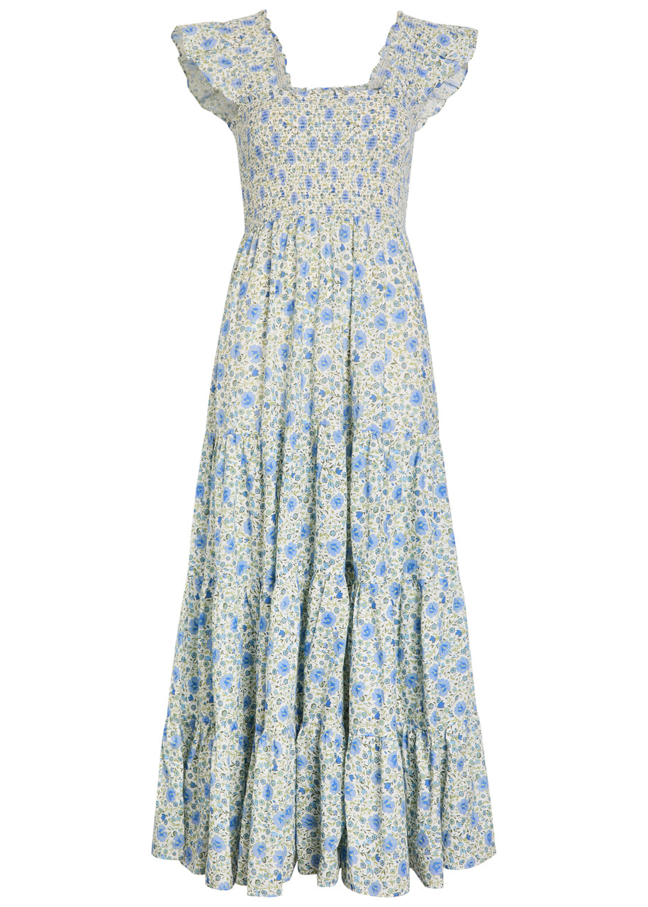 Rixo Kendall Floral-print Cotton Midi Dress - Black And White - 12 (UK12 / M)