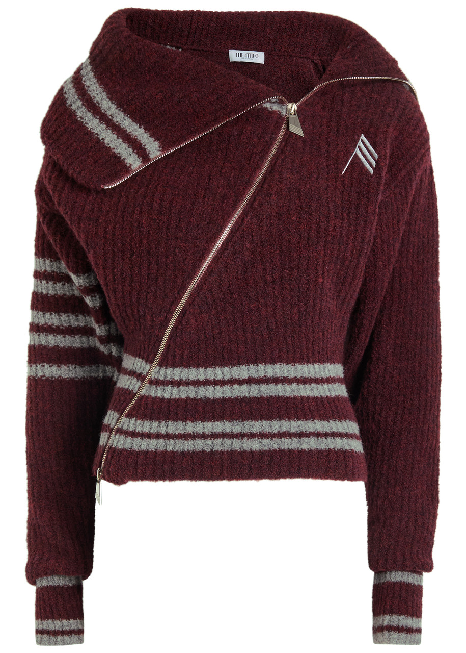 Attico Cardigan Burgundy In Burgundy