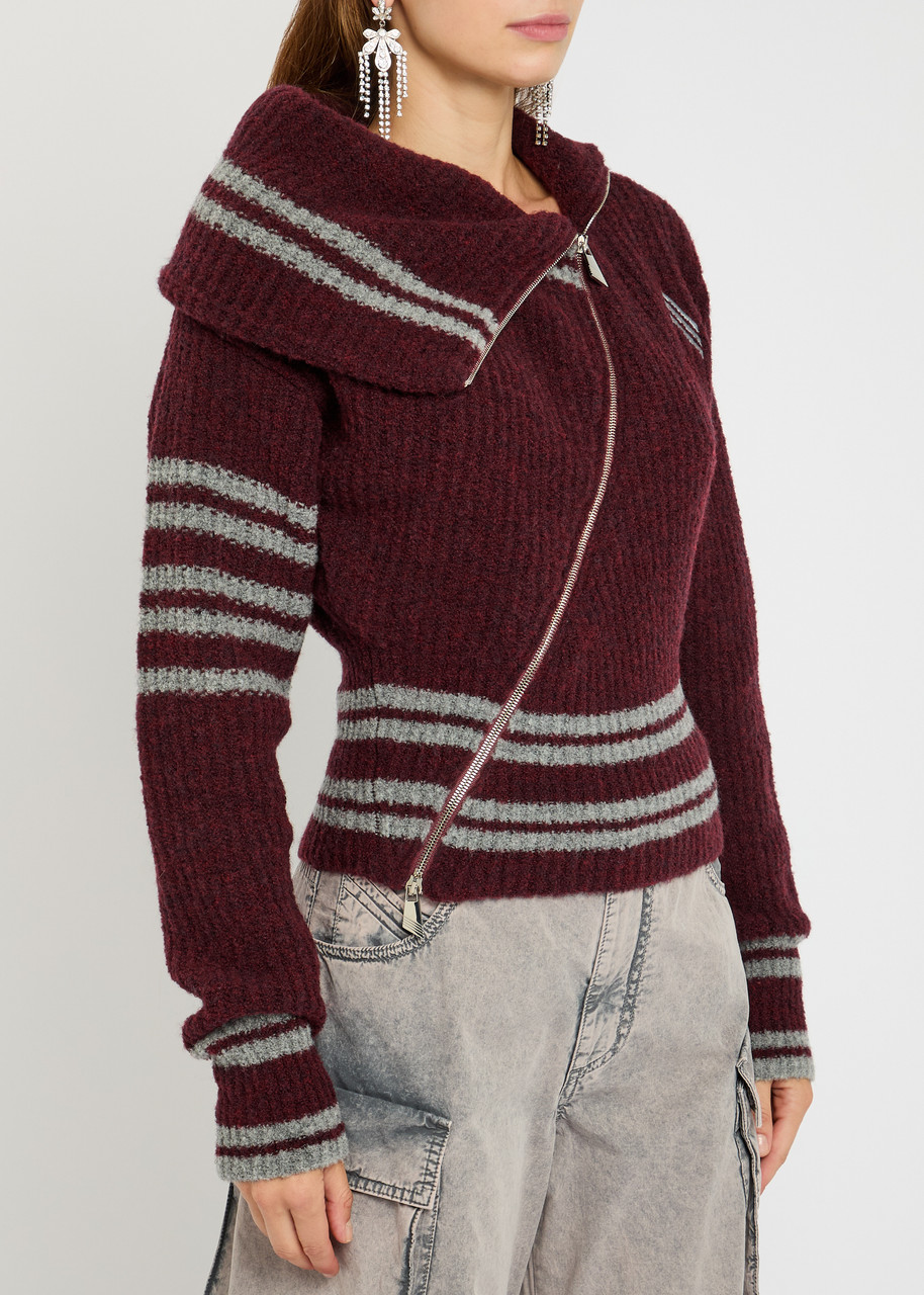 Attico Cardigan Burgundy In Burgundy