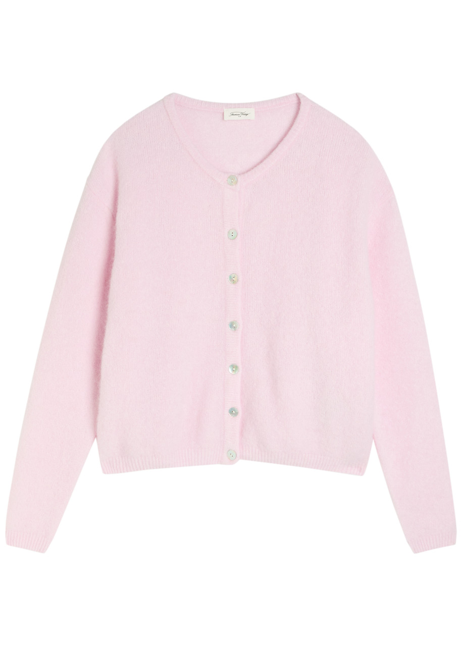 American Vintage Vitow Brushed-knit Cardigan In Pink