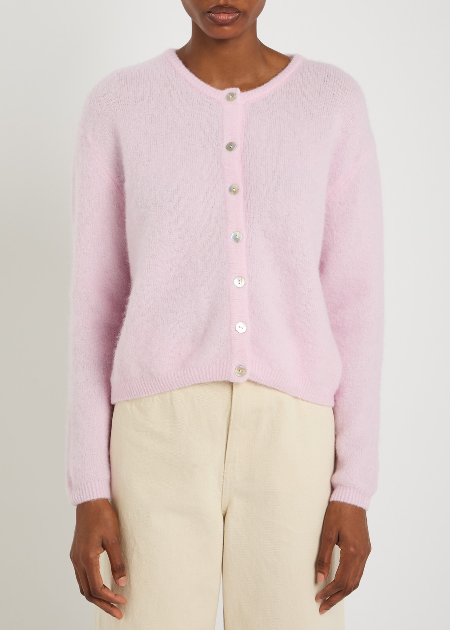 American Vintage Vitow Brushed-knit Cardigan In Pink