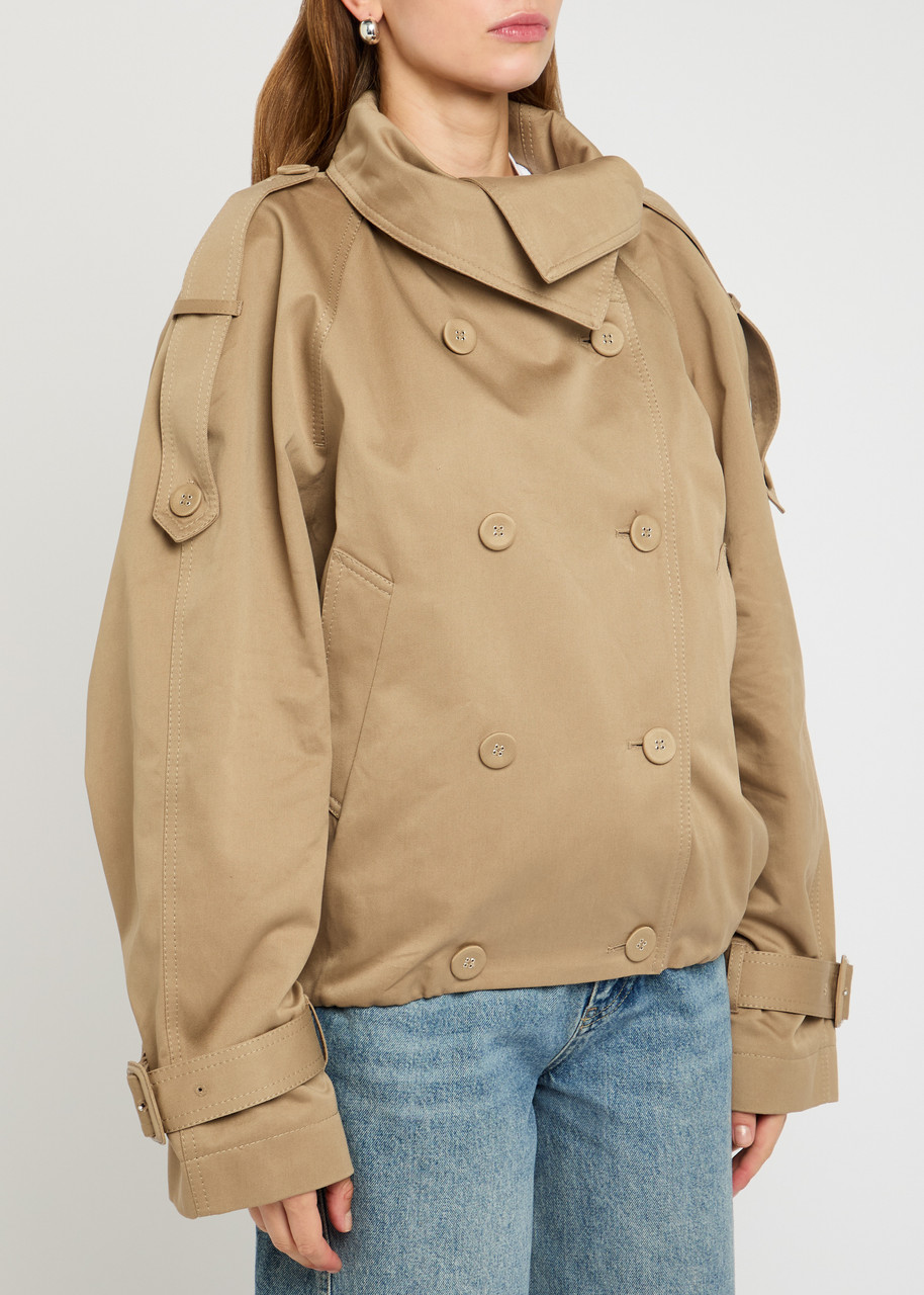 Acne Studios Oriso Double-breasted Twill Jacket In Brown