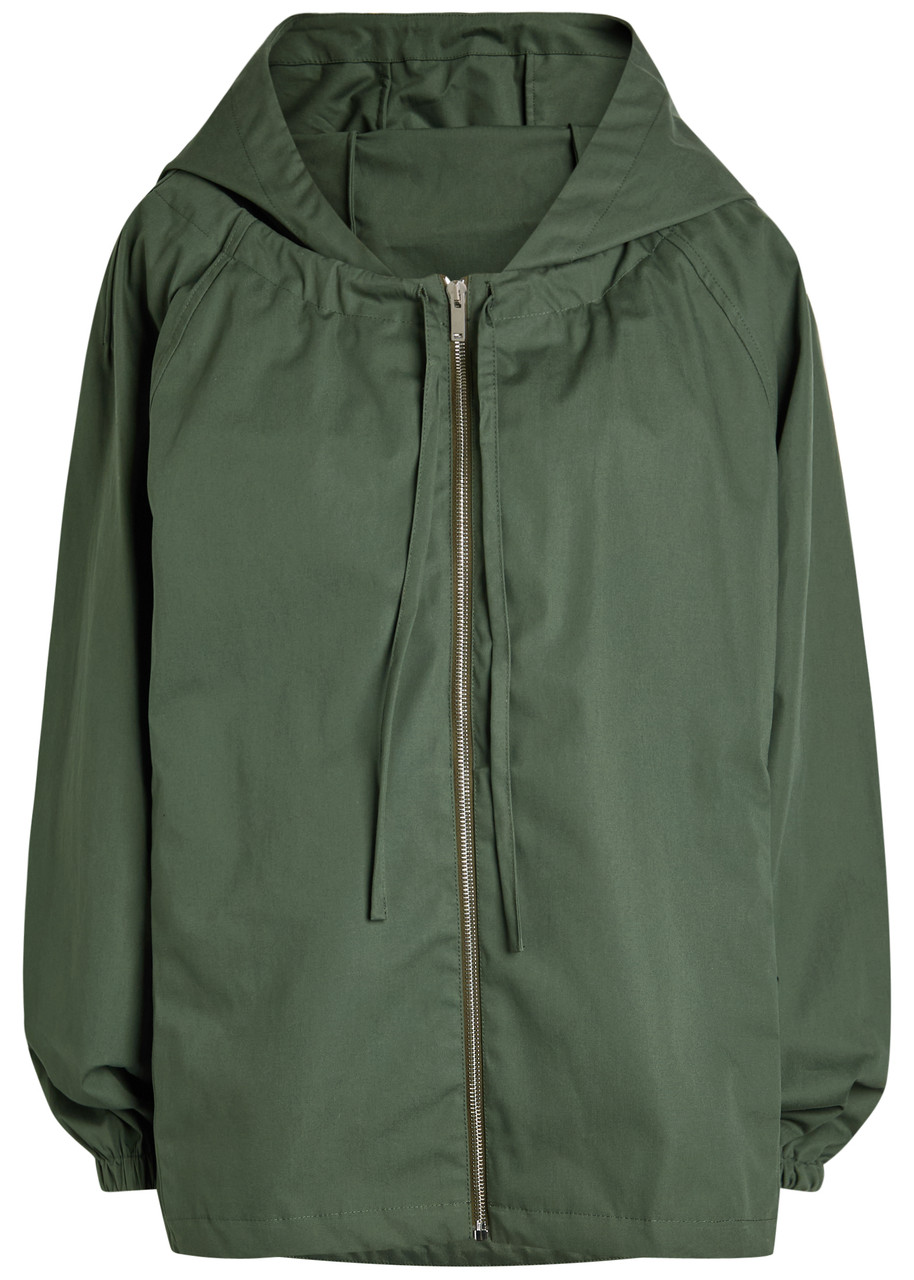 Armarium Eugenia Hooded Cotton-poplin Jacket In Green