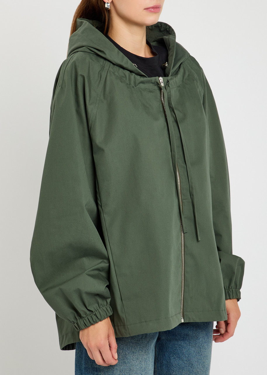 Armarium Eugenia Hooded Cotton-poplin Jacket In Green