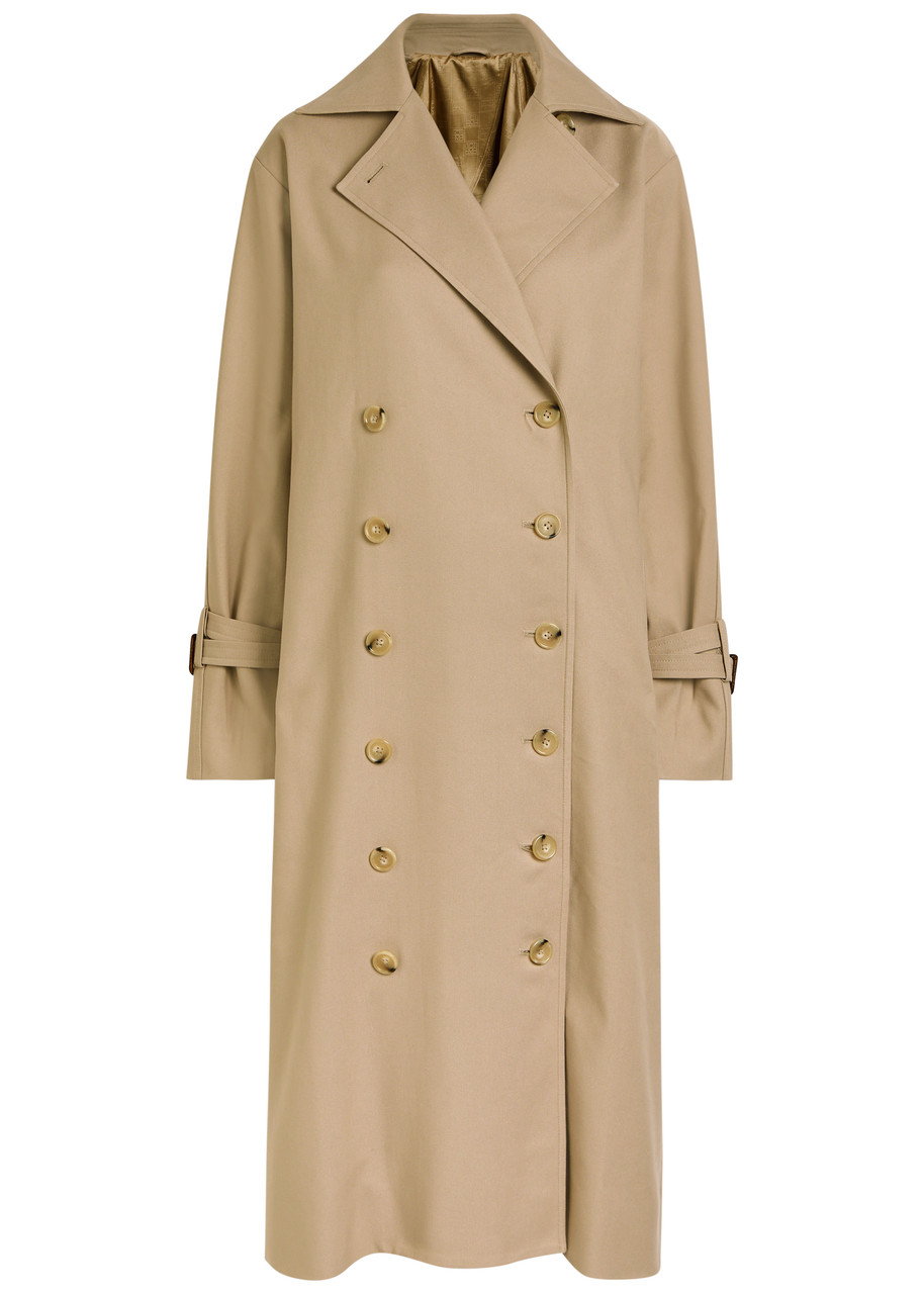 Totême Toteme Double-breasted Cotton Gabardine-blend Coat In Neutral