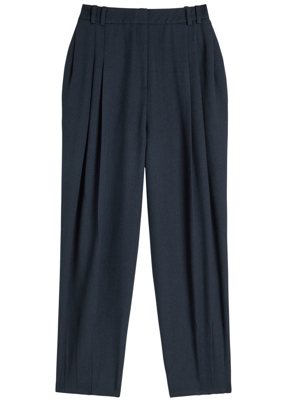 Tove Robena Pleated Wool Trousers In Blue
