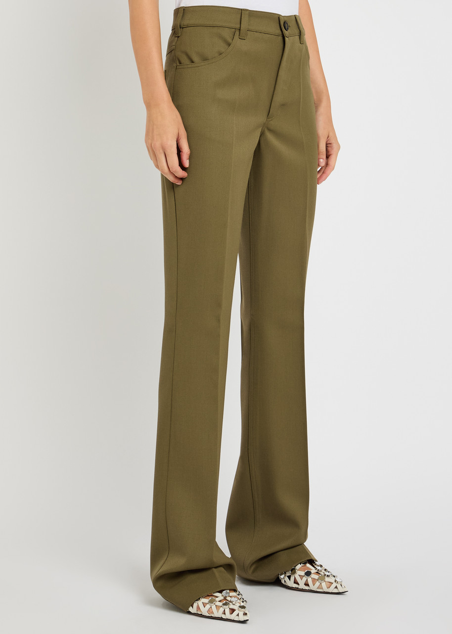 Attico Tailored Straight Leg Trousers With Polished Silhouette In Brown