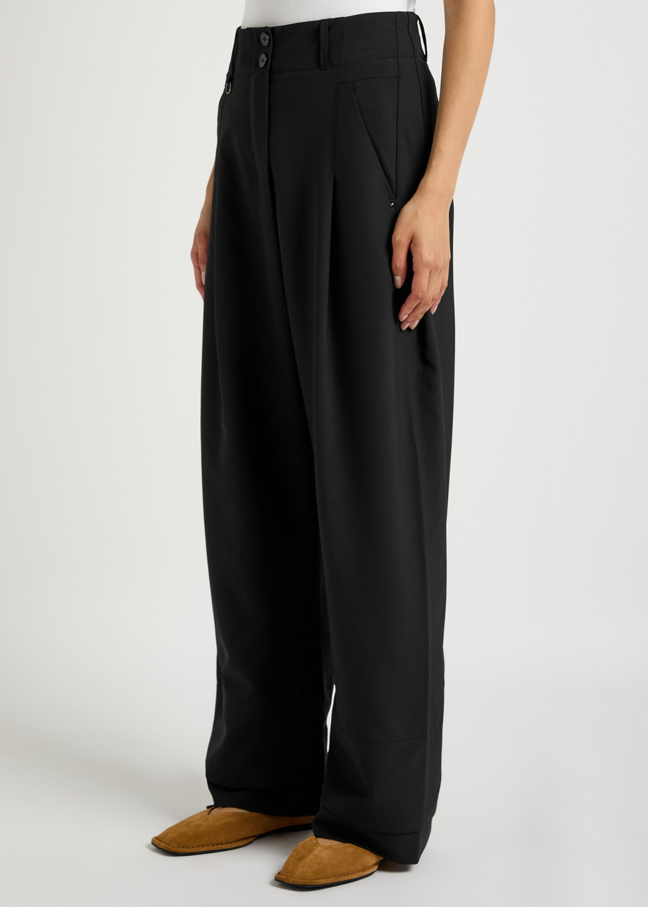High Madrigaz Wide-leg Woven Trousers In Black