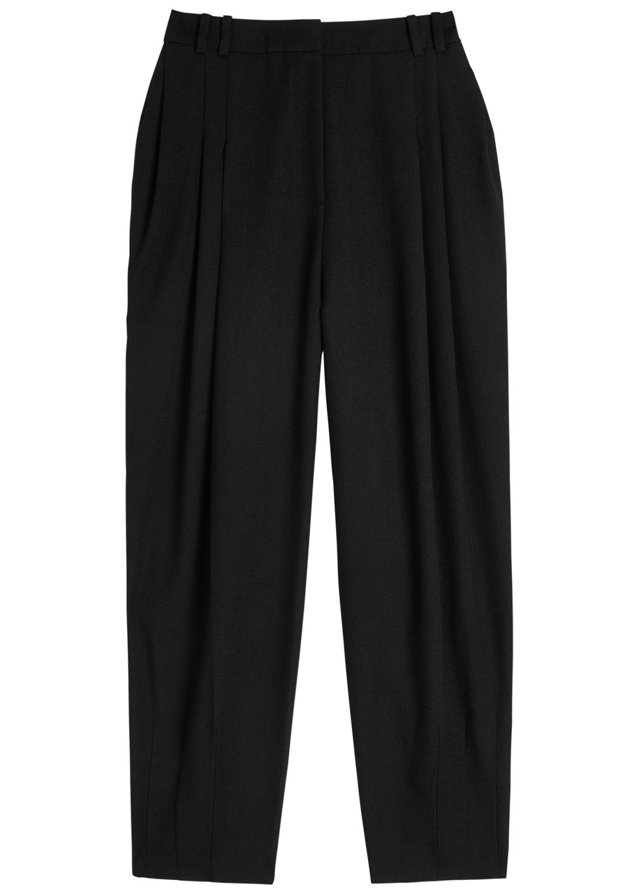Tove Robena Pleated Wool Trousers In Black