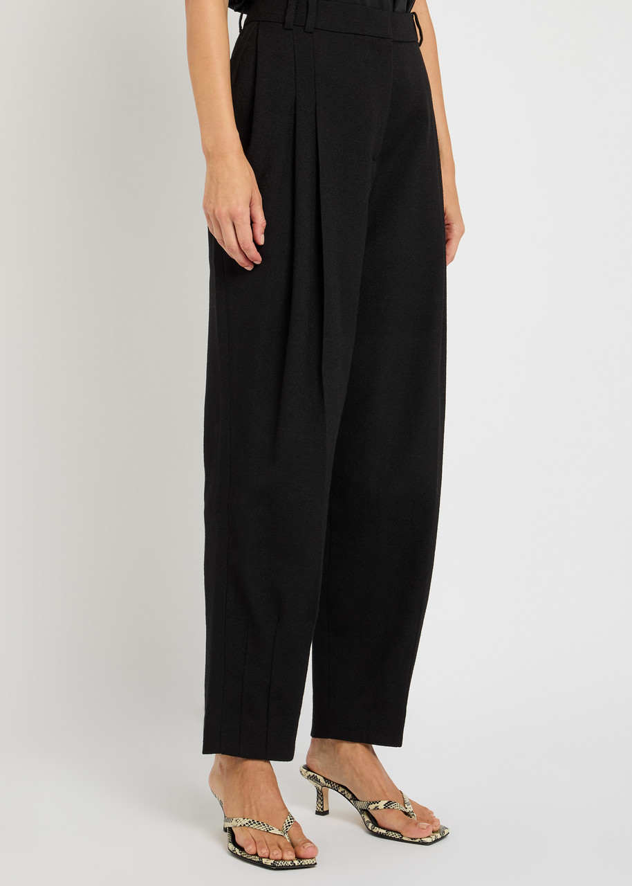 Tove Robena Pleated Wool Trousers In Black