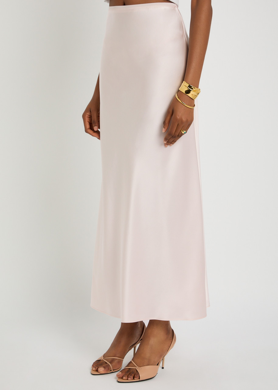 Joseph Womens Rose Isaak Slim-fit Silk-satin Maxi Skirt In Pink