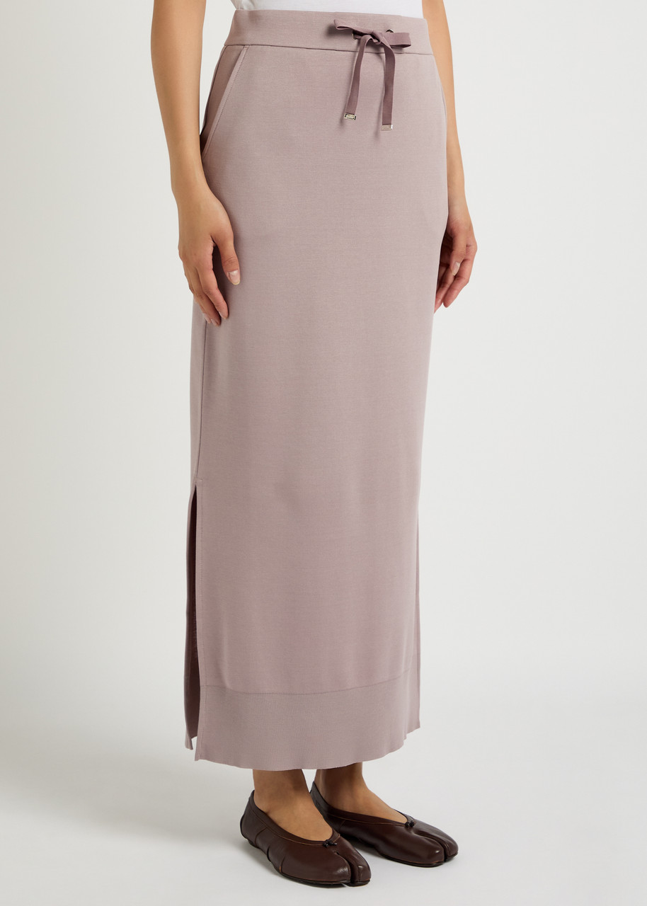Herno Cotton Midi Skirt In Pink