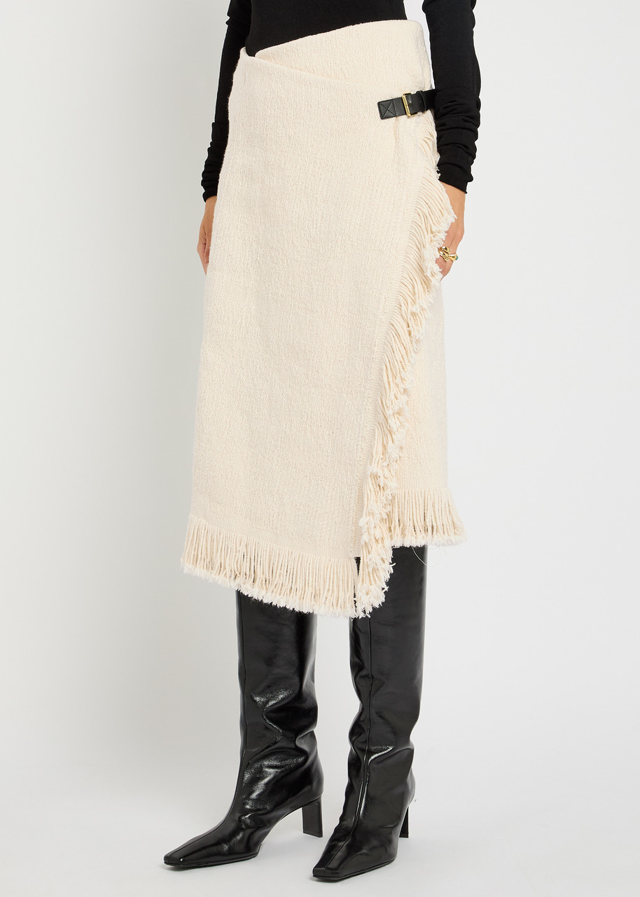 Isabel Marant Galla Asymmetric Cotton And Linen-blend Midi Wrap Skirt In Sand