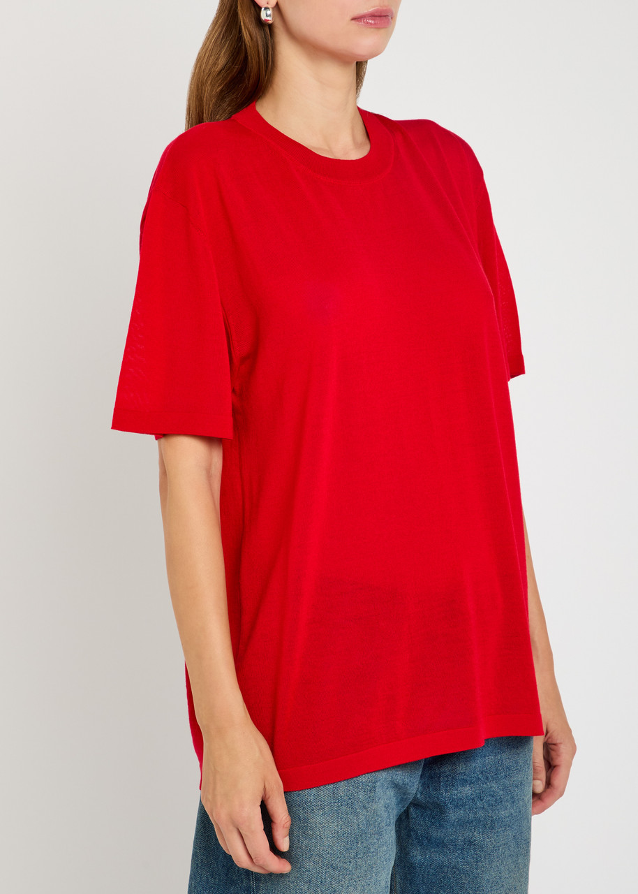 Armarium Viky Fine-knit Wool T-shirt In Red