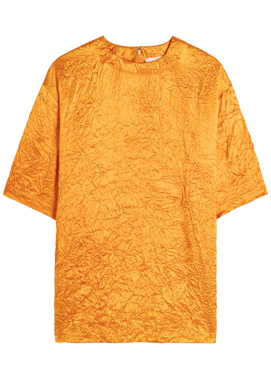 Armarium Viky Crinkled Satin T-shirt In Orange