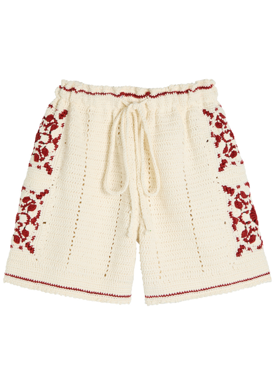 S.s. Daley Ss Daley Sako Crochet Open-knit Shorts In White