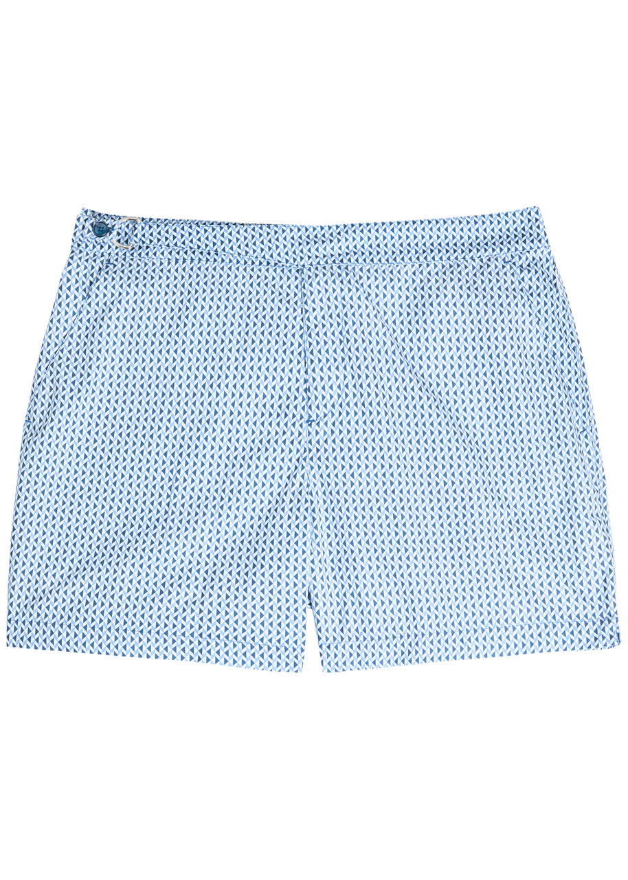 Gusari The Deia Printed Shell Swim Shorts In Blue