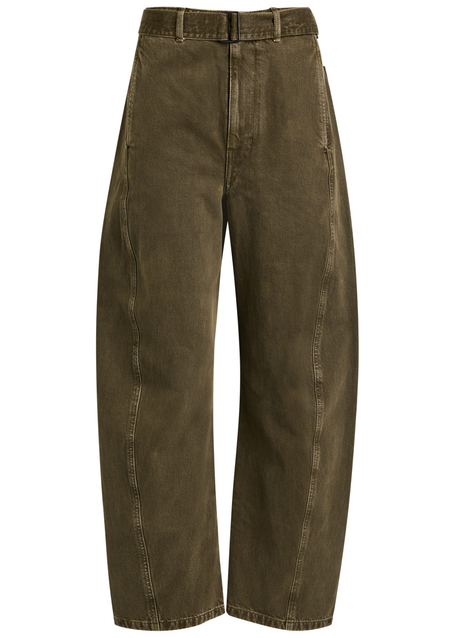 Lemaire Twisted Belted Pants Espresso In Green