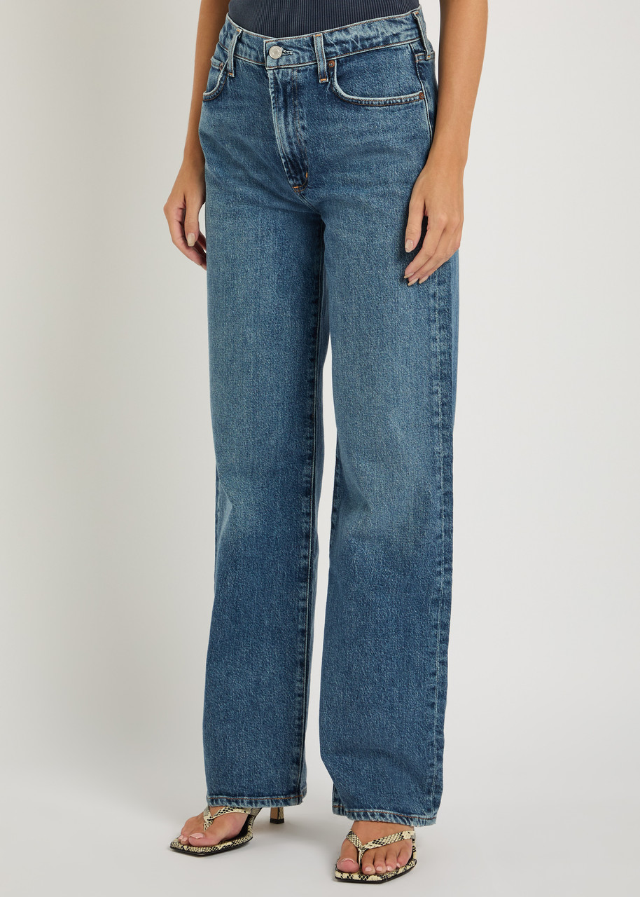 Agolde Wilder Mid-rise Straight-leg Jeans In Blue