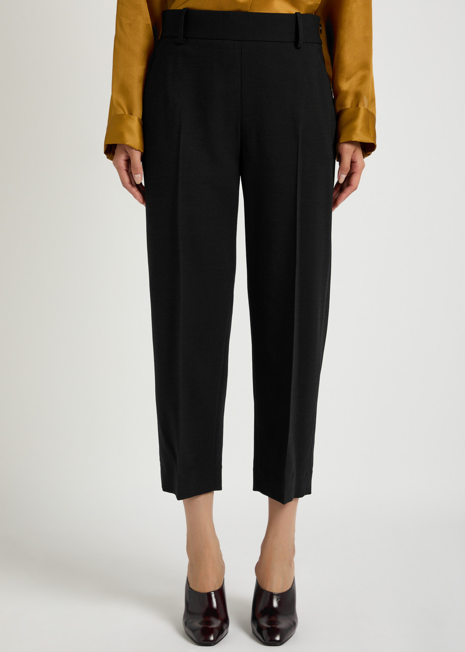 Khaite Cam Straight-leg Woven Trousers In Black