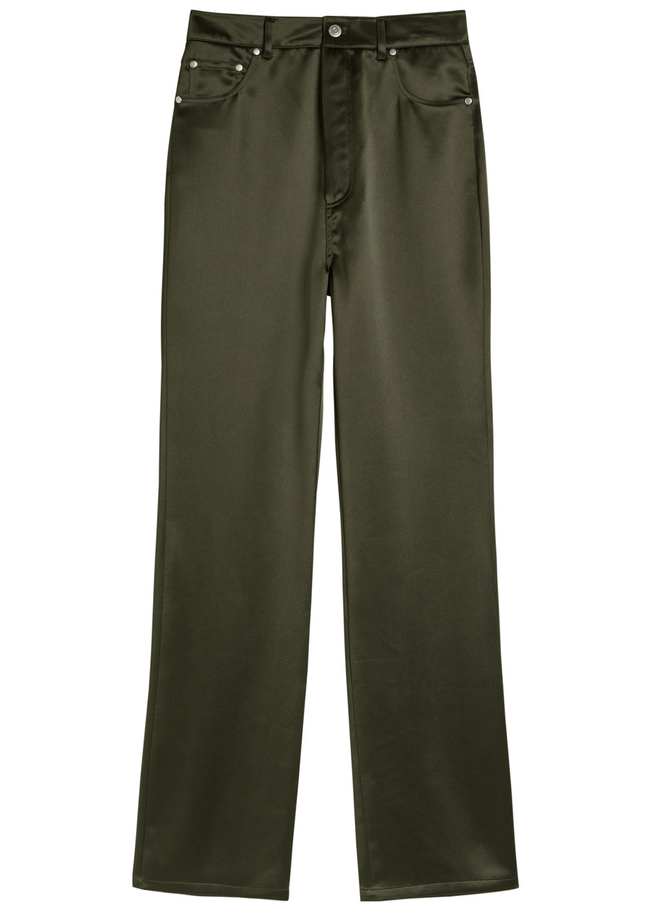 Nanushka Tita Straight-leg Satin Pants In Gold