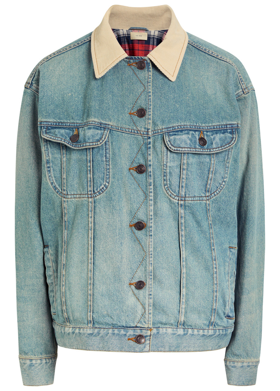The Row Collared Jacket With Chest Pockets And Long Sleeves In Blue