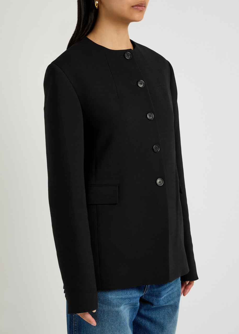 Khaite Jameson Woven Jacket In Black