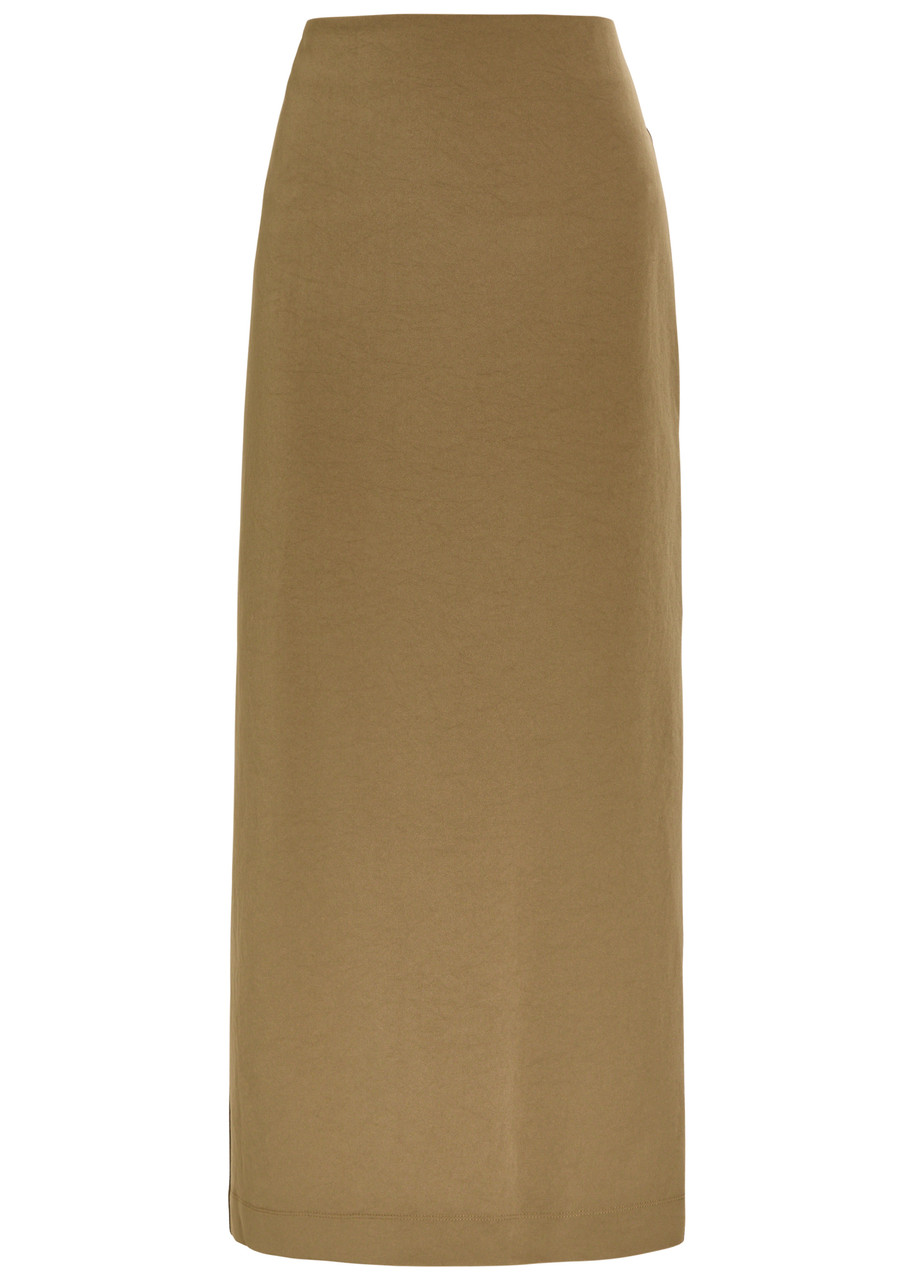 Nanushka Nya Paper-jersey Maxi Skirt - Brown - M (UK12 / M)