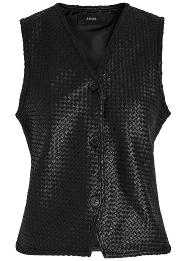 ARMA: Ruby woven leather top