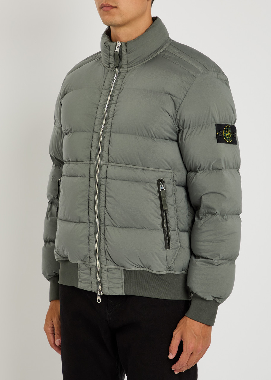 Stone Island Seamless Tunnel Nylon Down Jacket In Green