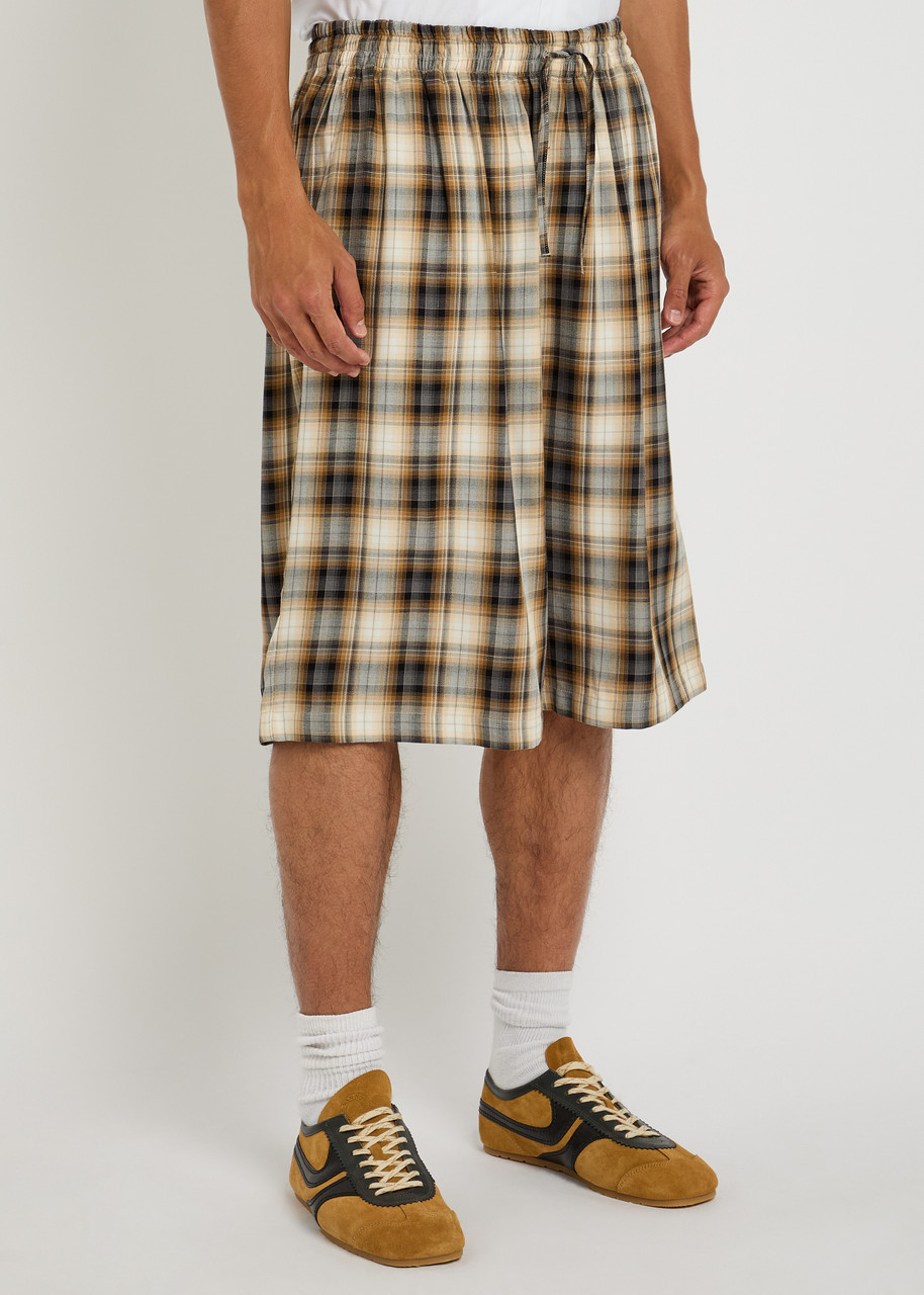 Acne Studios Checked Woven Shorts In Multi