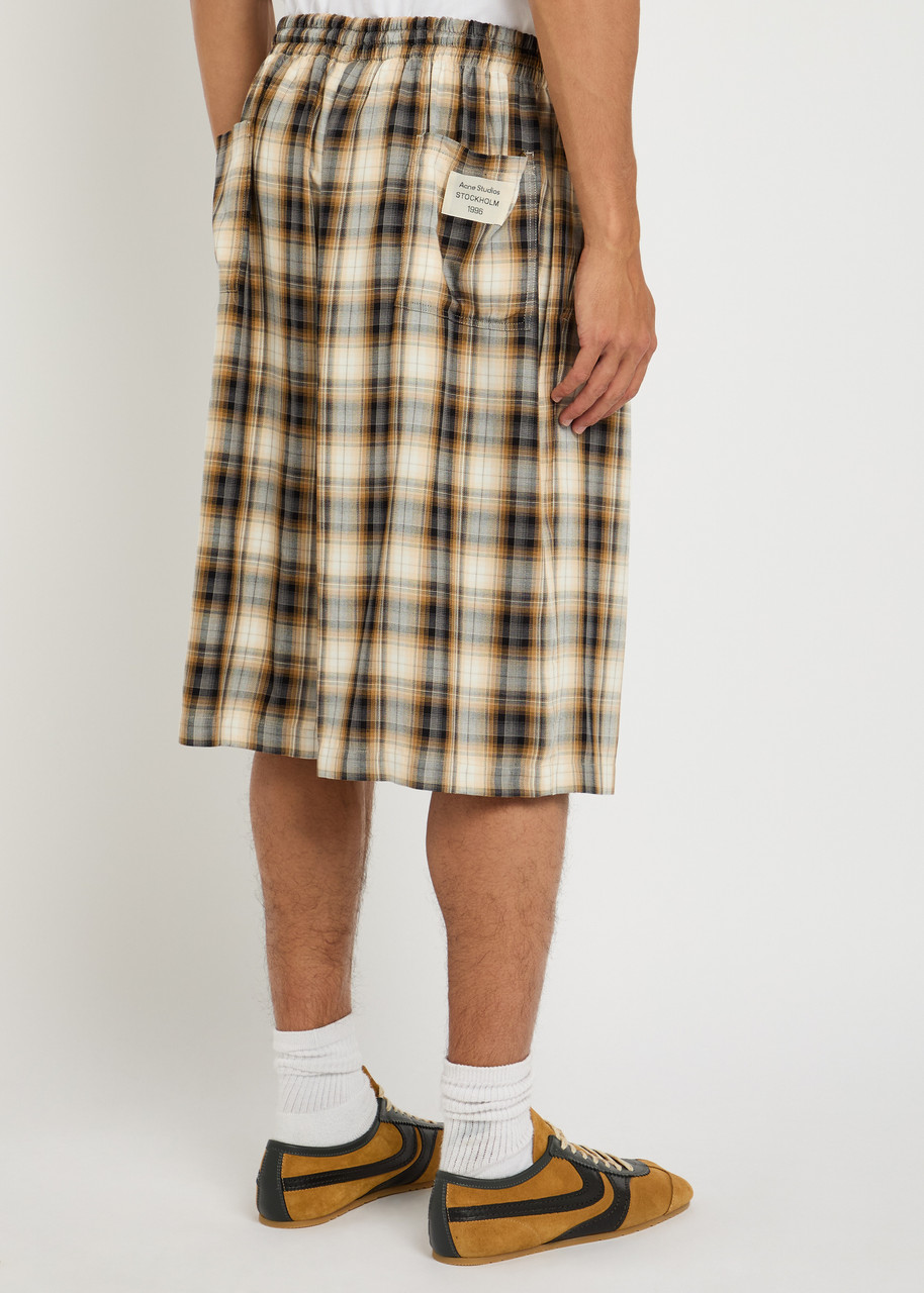  Acne Studios Checked Woven Shorts - Beige - L 