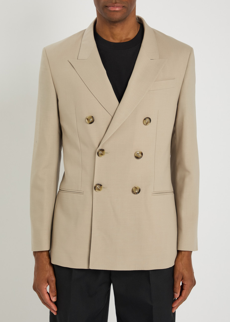 Ami Alexandre Mattiussi Ami Paris Double-breasted Wool Blazer In White