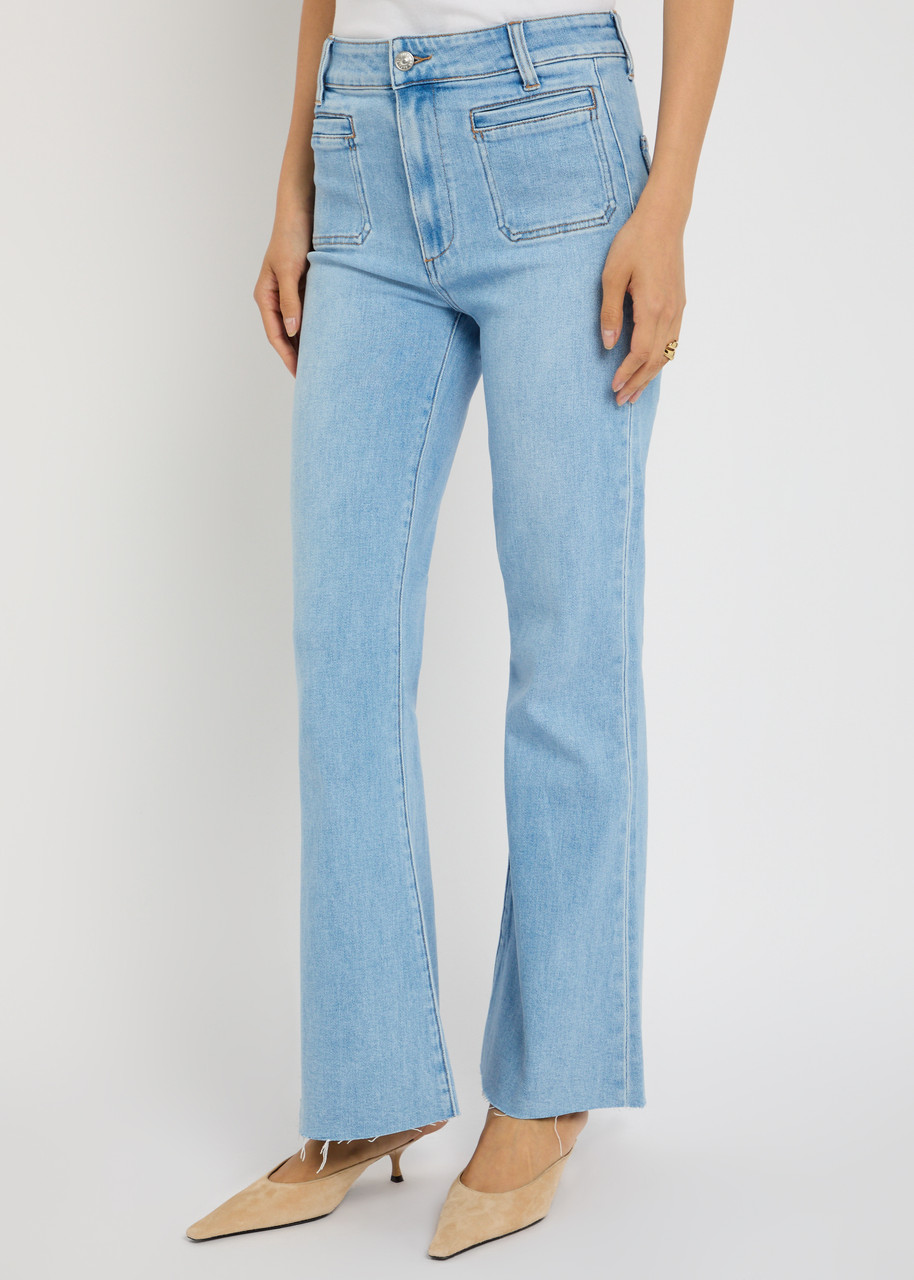 Paige Marlow Skimmer Flare Jean In Jaunt In Blue