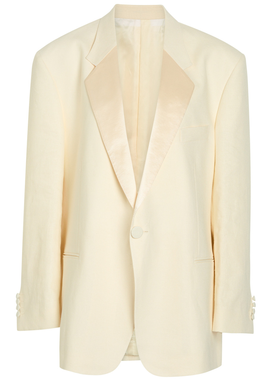 Armarium Hubby Stretch-linen Blazer In Gold