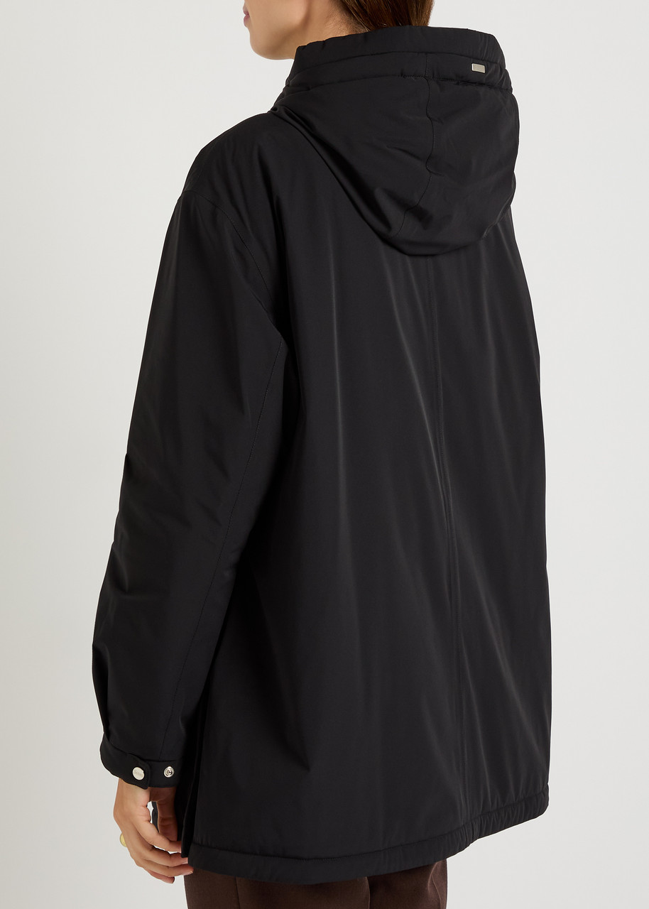  Herno Hooded Belted Shell Jacket - Black - 48 (uk16 / Xl) 