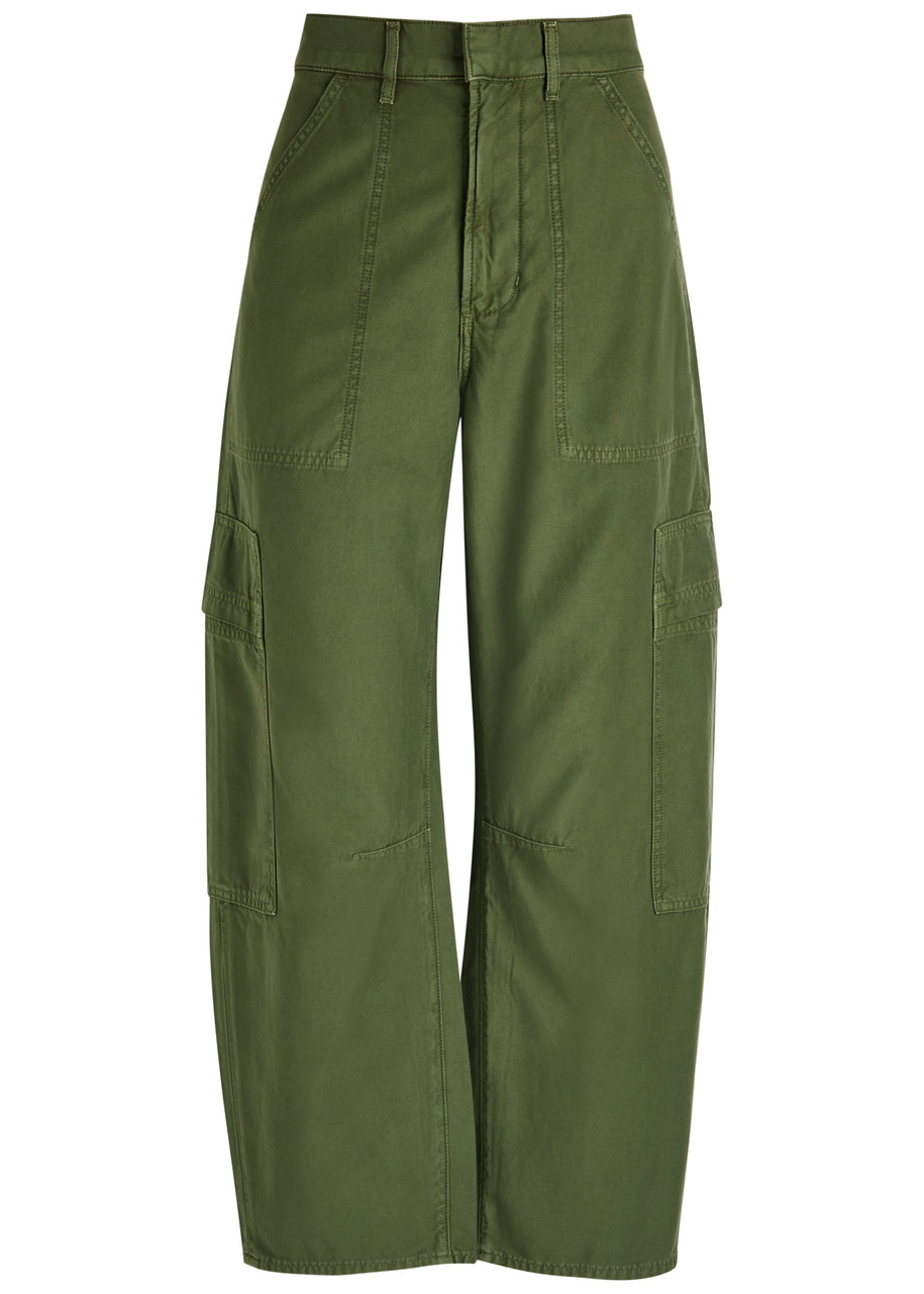 Citizens OF Humanity Marcelle Low Slung Cotton Cargo Trousers - Khaki - 26 (W26 / UK8 / S)
