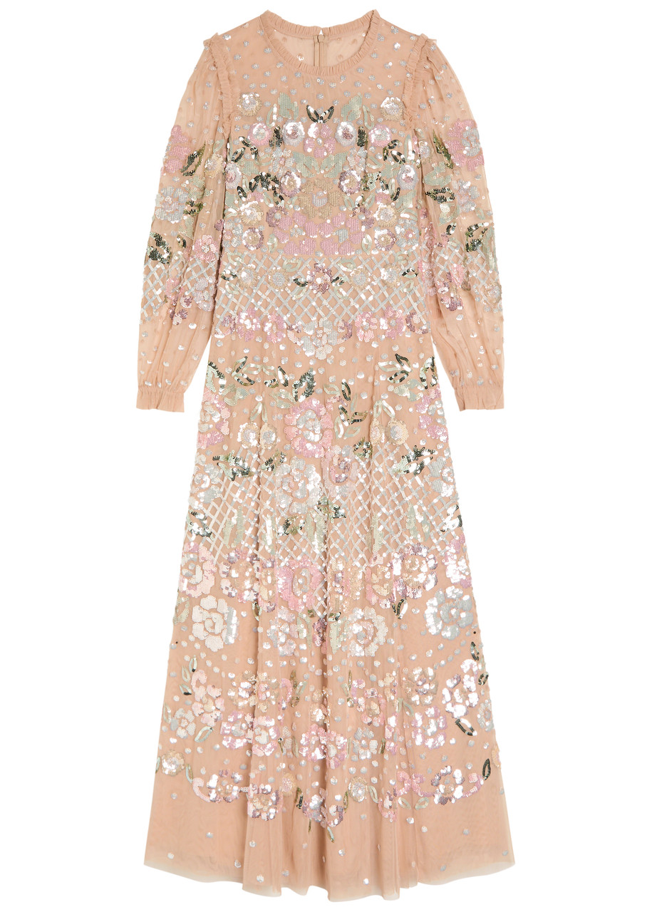 Needle & Thread Rosalie Sequin-embellished Tulle Gown In Multi