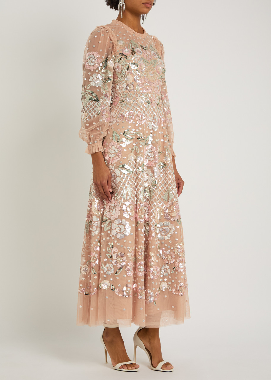 Needle & Thread Rosalie Sequin-embellished Tulle Gown In Multi