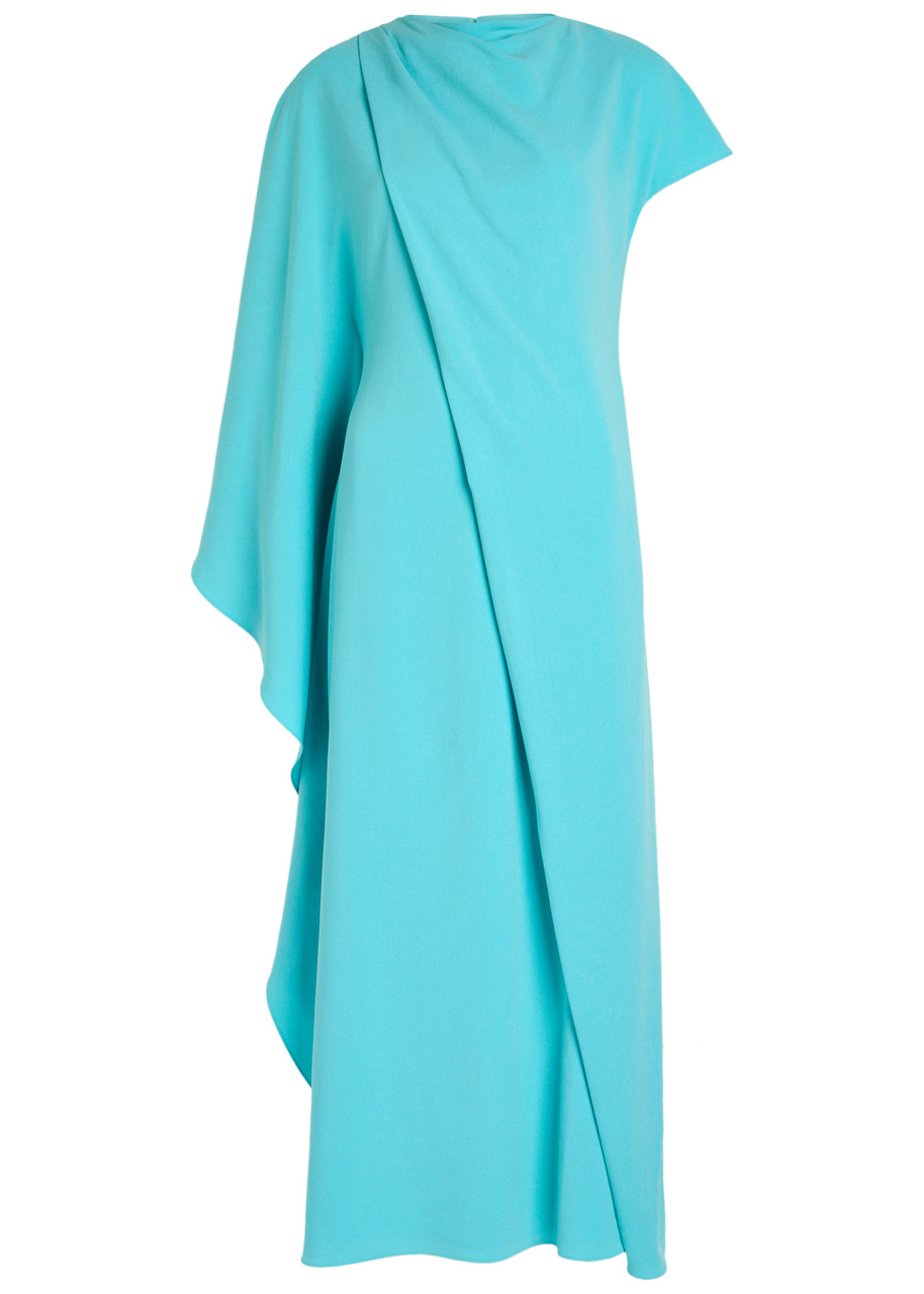 Roksanda Womens Light Tropics Hilmi Draped Woven Maxi Dress In Blue