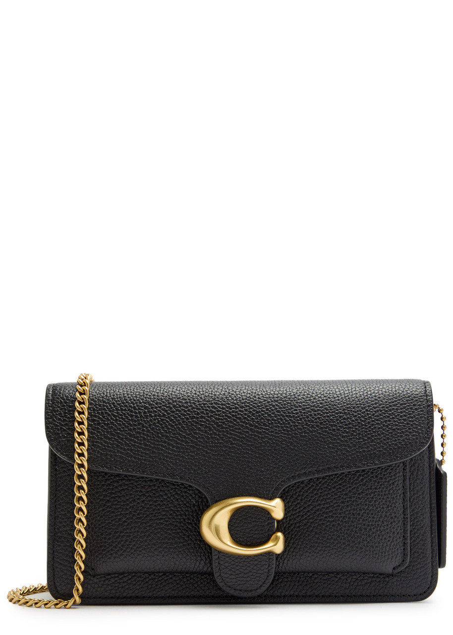 Coach Tabby Pebbled Leather Clutch - Black - One Size