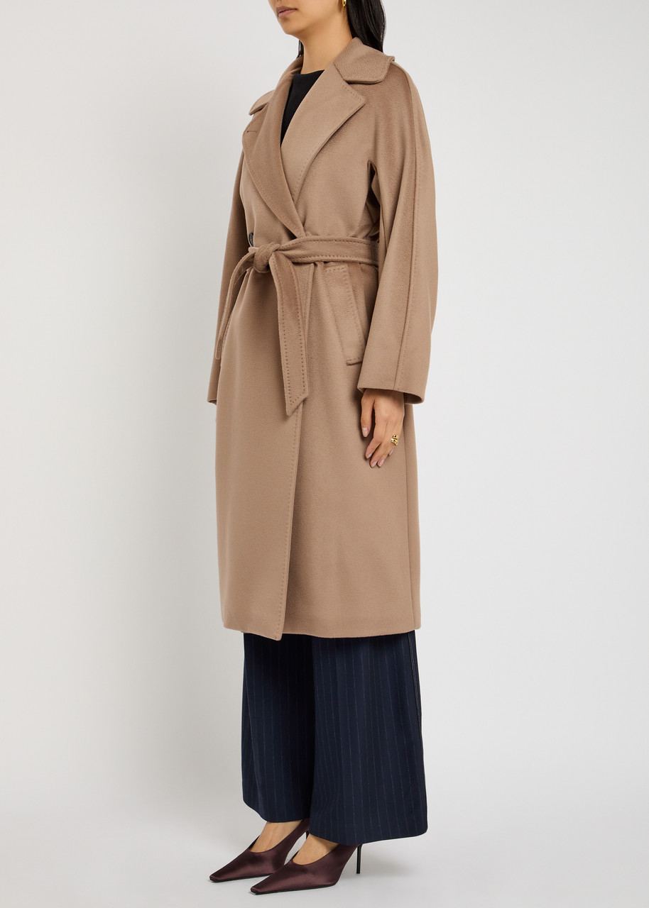 Weekend Max Mara Resina Belted Wool-blend Coat In Brown