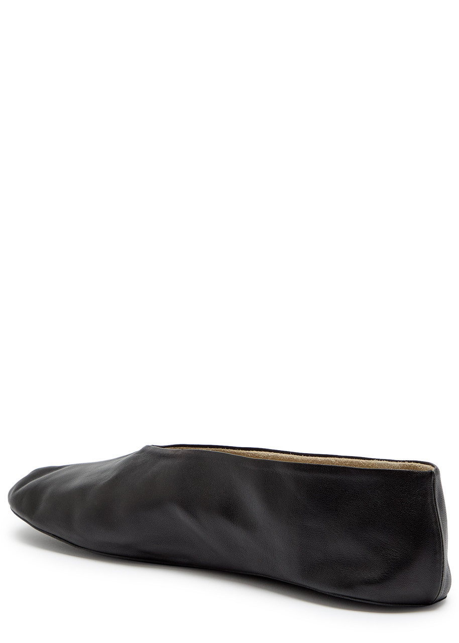 The Row Stella Lambskin Ballerina Slippers In Black