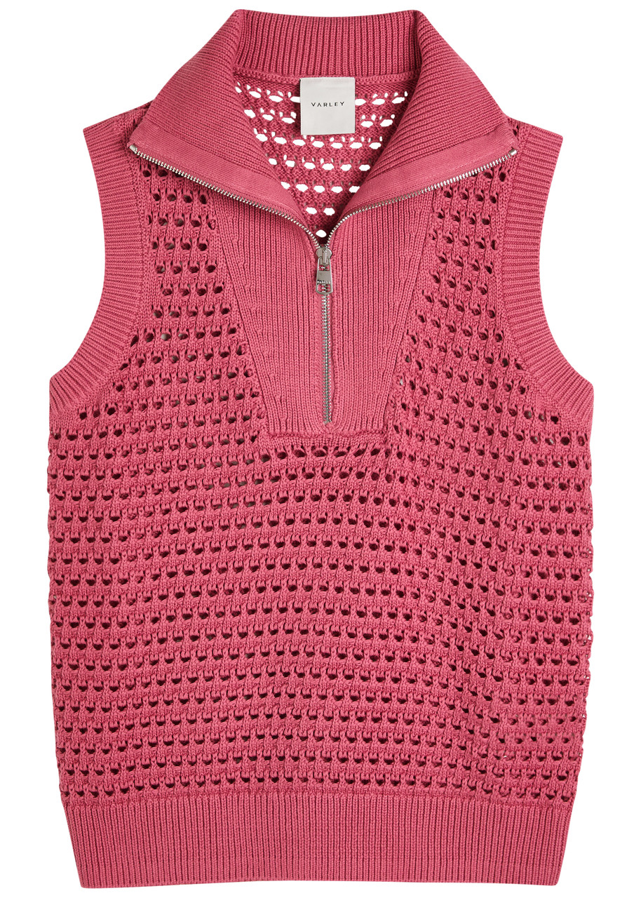 Varley Bains Half Zip Sweater Tank In Pink