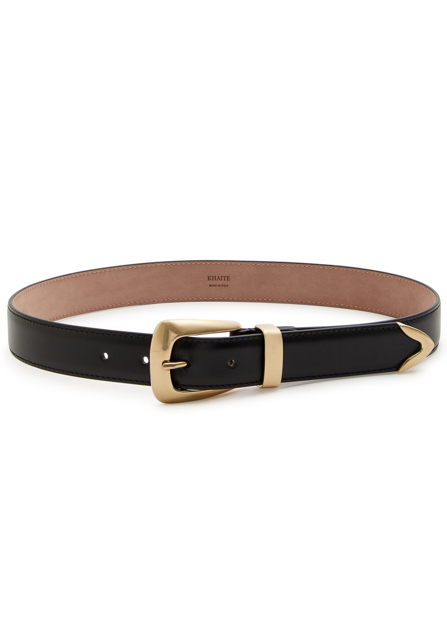 Khaite Benny Leather Belt In Black