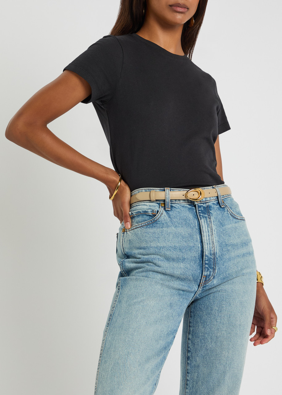 Khaite Olivia Leather Belt In Brown